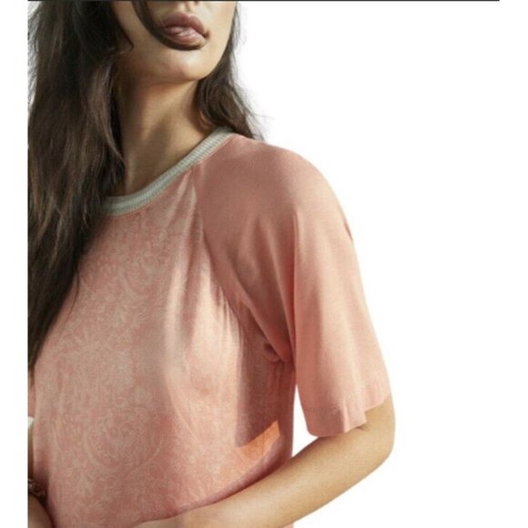 Anthropologie Caspian Tunic Dress women size Small peach - Picture 2 of 3